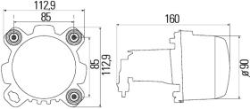 Hella 1BL247042011 - FARO CRUCE 24V.90MM PERFORMANCE