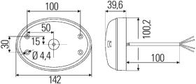 Hella 2BA343390071 - PIL.TRAS.INTERM.OVAL LED MULTIVOLT.