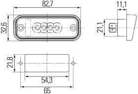 Hella 2KA010278011 - PIL.MATRICULA LED 24V EMPOTRAR