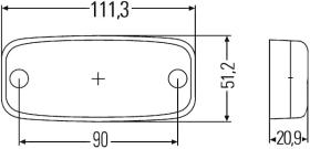 Hella 2PS345600011 - LUZ BALIZ.LEDS RECT. 24V.