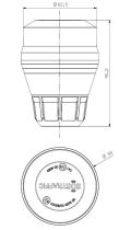 Rinder RV024600 - ROTATIVO LED NANOROT AMBAR BASE TUBO R65 (12-24V)